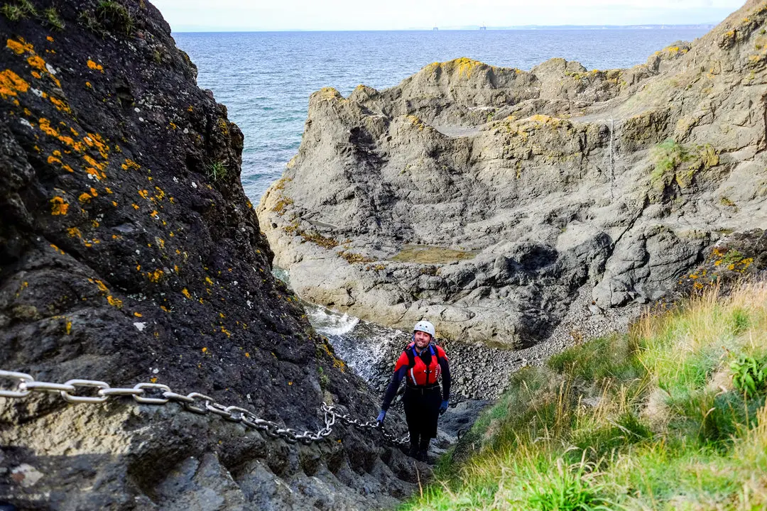 The Elie Chain Walk on the Firth of Forth.