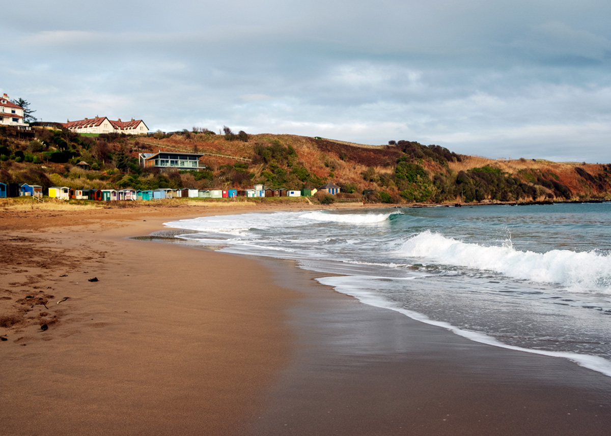 Coldingham Bay, a wide sandy beach just minutes from St Abbs.