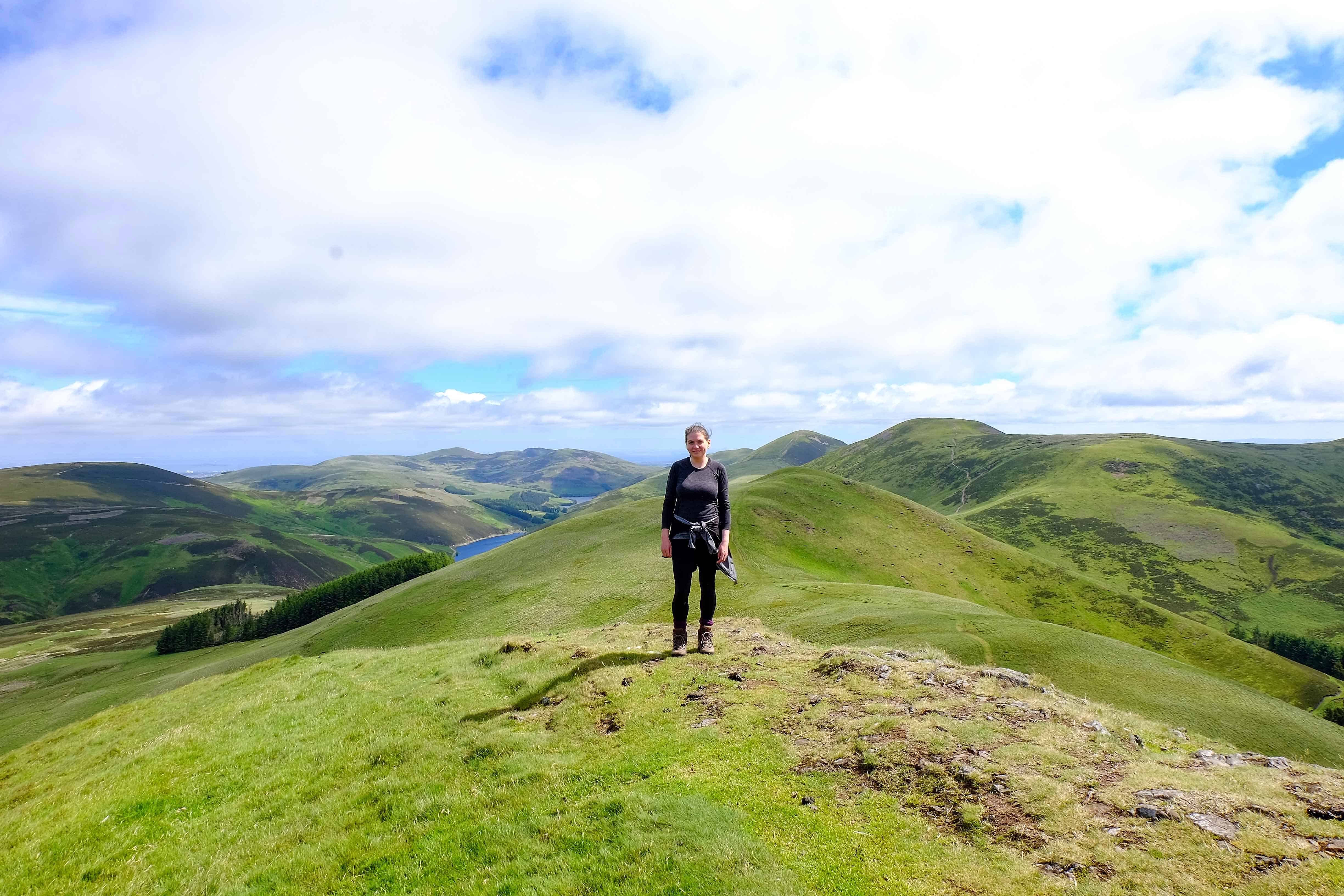 Pentland Hills Edinburgh climbing Scald Law on a Pentland Hills walk