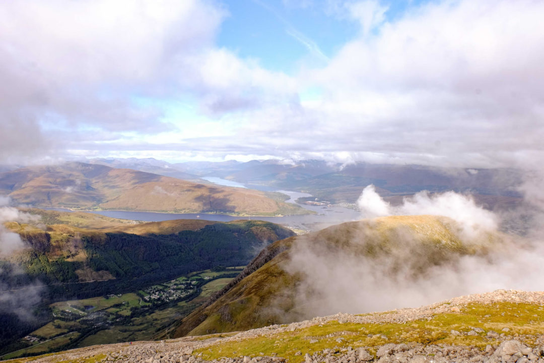 Scotland mountains - view from Ben Nevis of Fort William