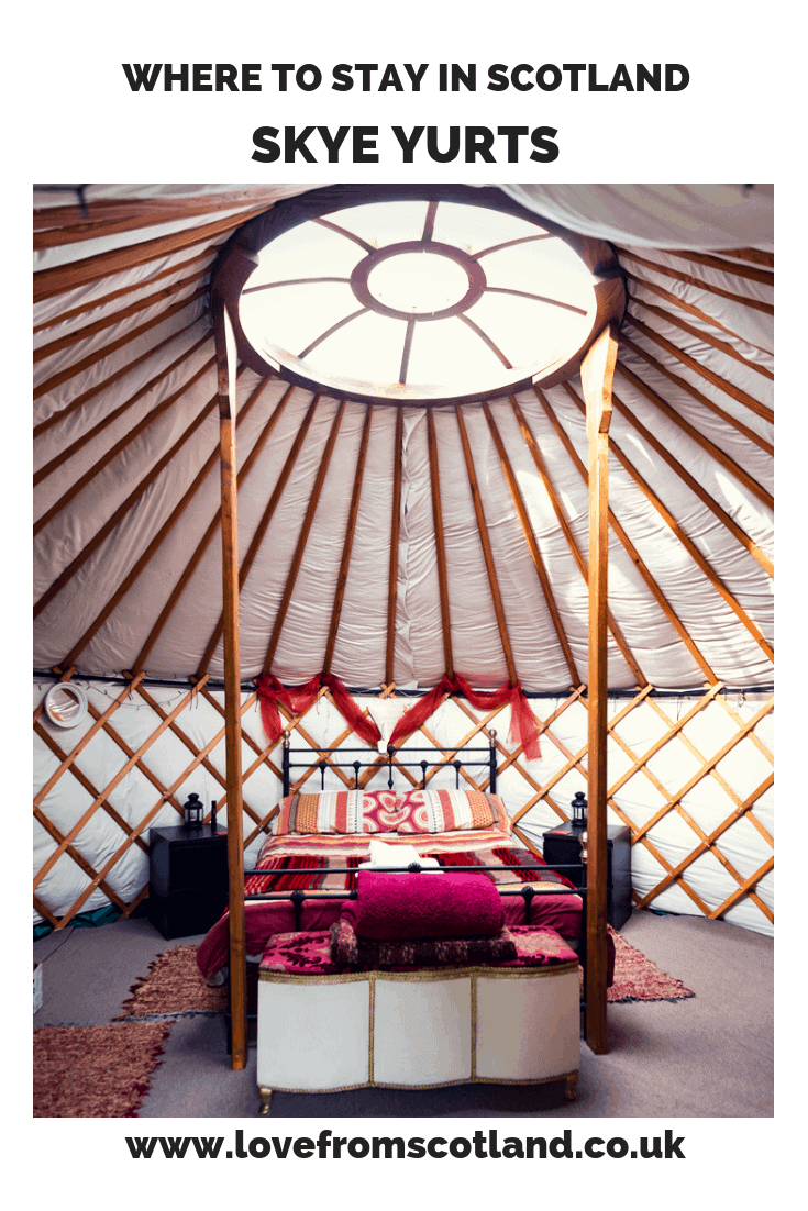 The best accommodation in the ‘garden of Skye’? A glamping yurt, of course! Like camping? You will love Skye Yurts.