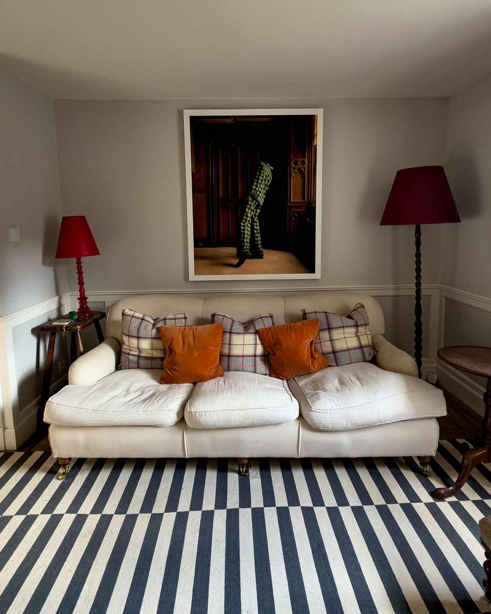 Stylish living room with artwork.