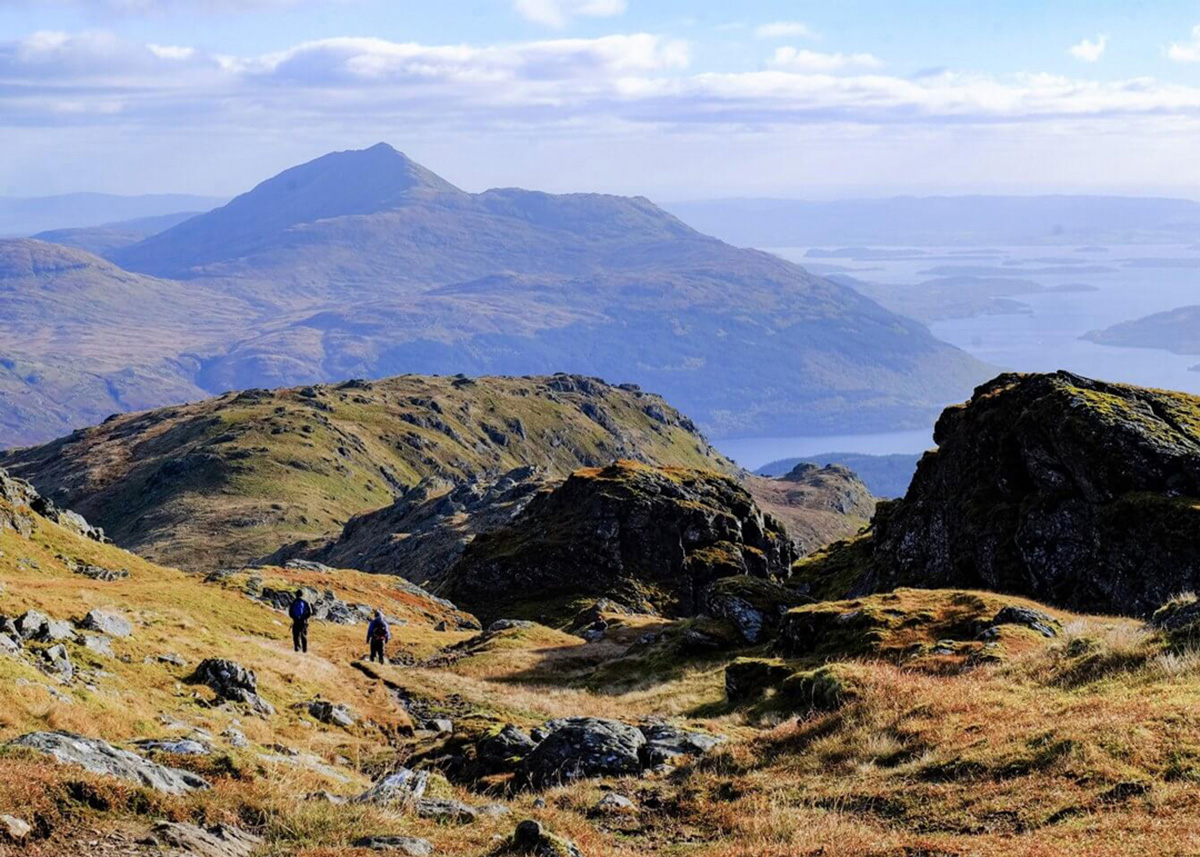 View from Ben Vorlich looking across to Ben Lomond and Loch Lomond