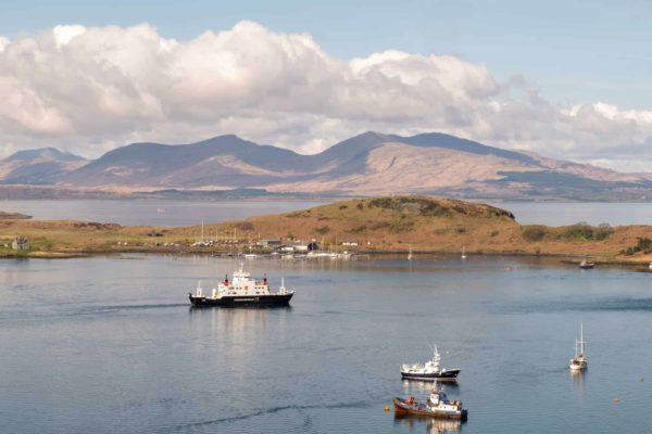 Ferry leaving Oban Scotland