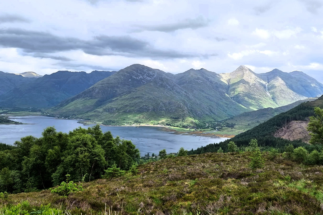 Five sisters of kintail from the Ratagan Pass on the way to Glenelg