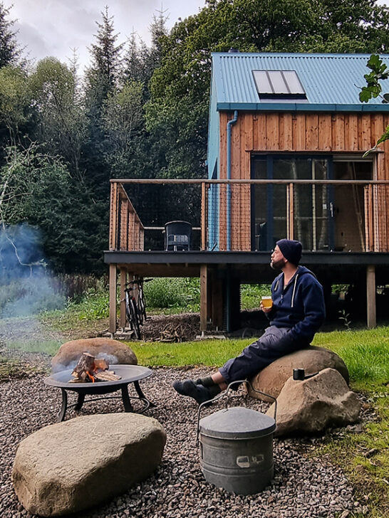 Cabin in woods Scotland
