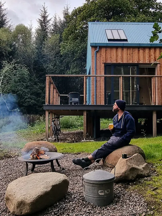 Cabin in woods Scotland