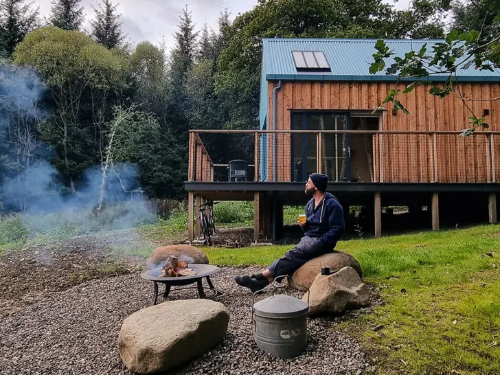 Cabin in woods Scotland