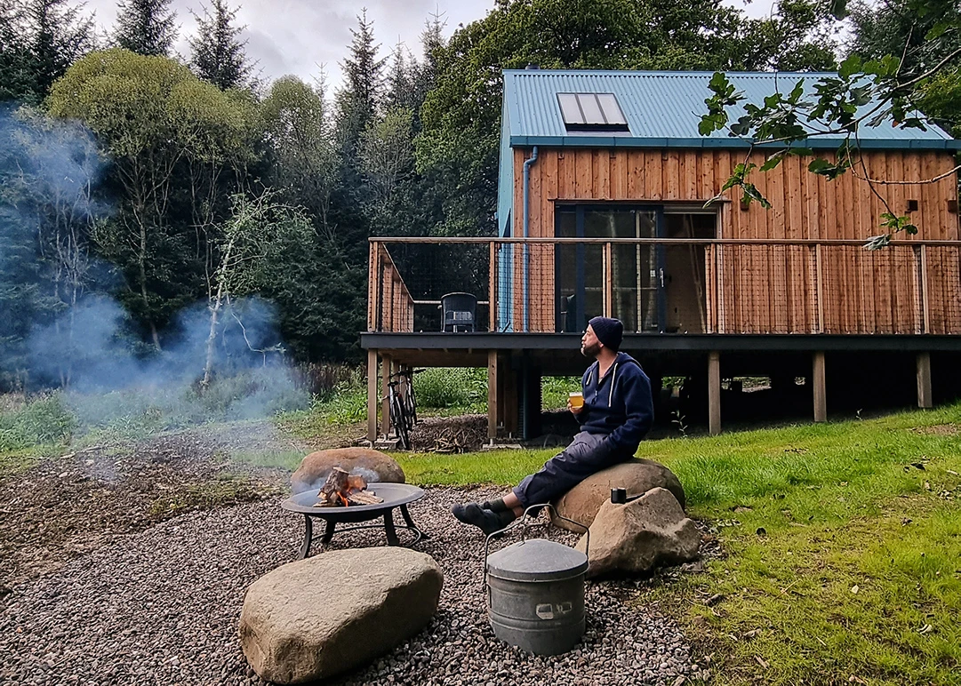 Cabin in woods Scotland