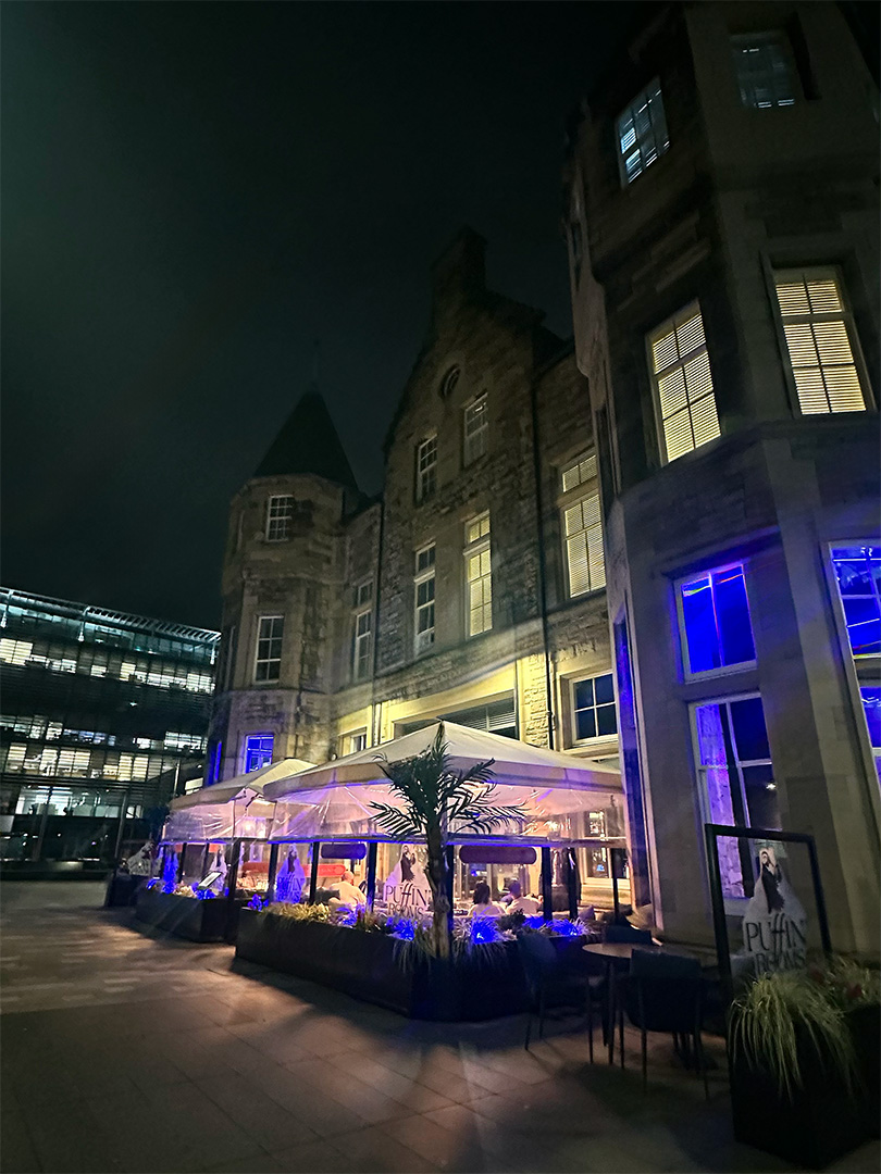 The cigar terrace at the Puffin Rooms Edinburgh