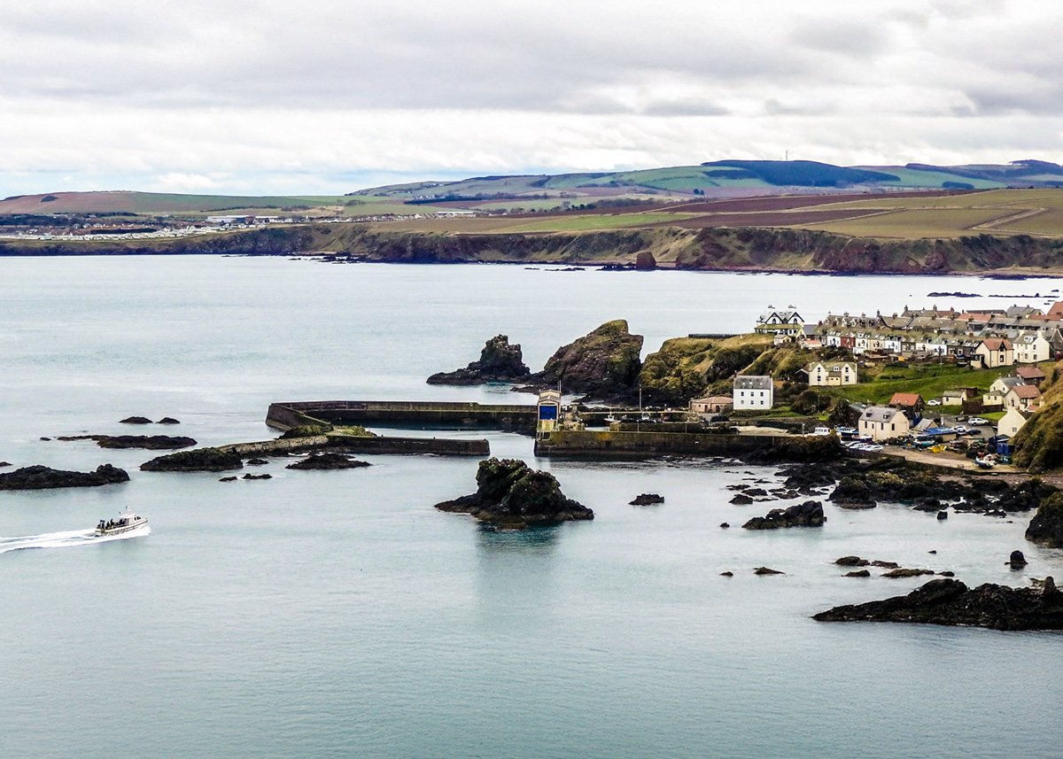 Clifftop path at St Abbs Head National Nature Reserve overlooking the North Sea