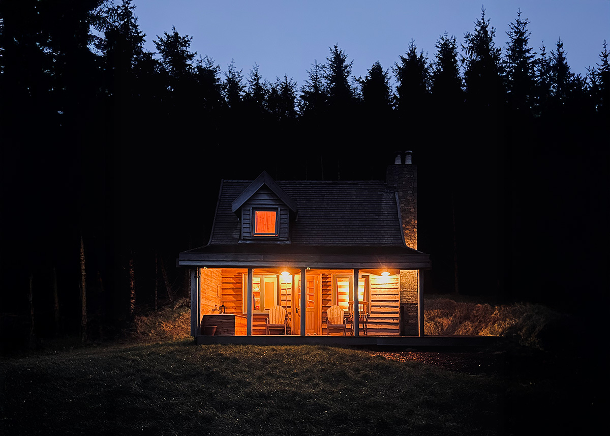 Scottish cosy cabin winter