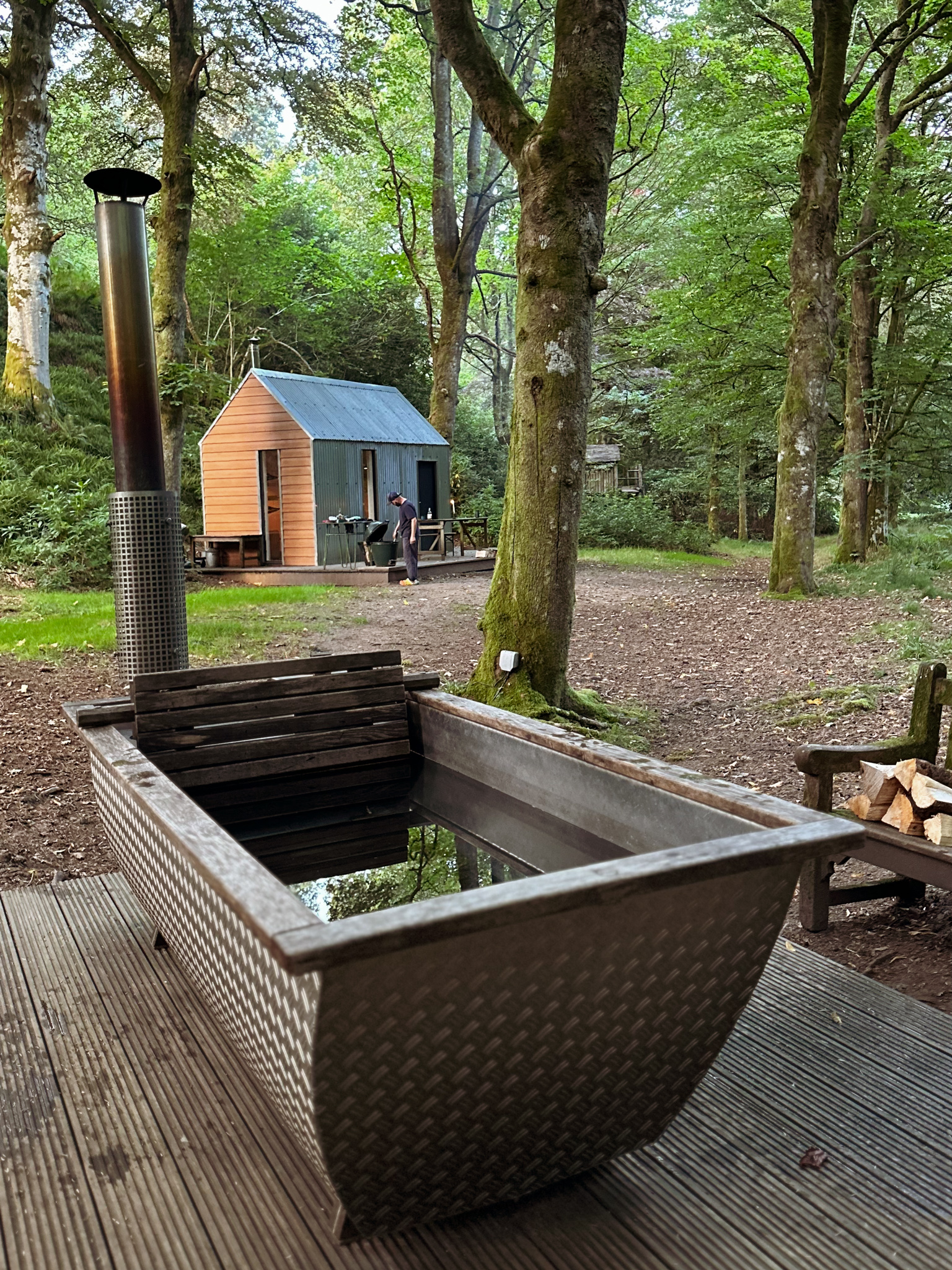 Wood fired bath at Glendye