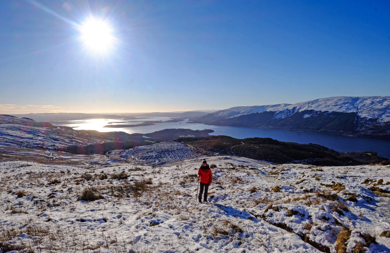 Panoramic view over Loch Lomond from Ben Lomond