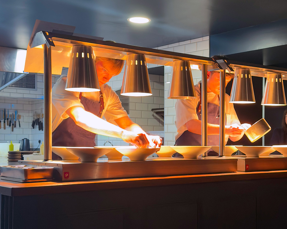 Killiecrankie House open kitche, chefs at work