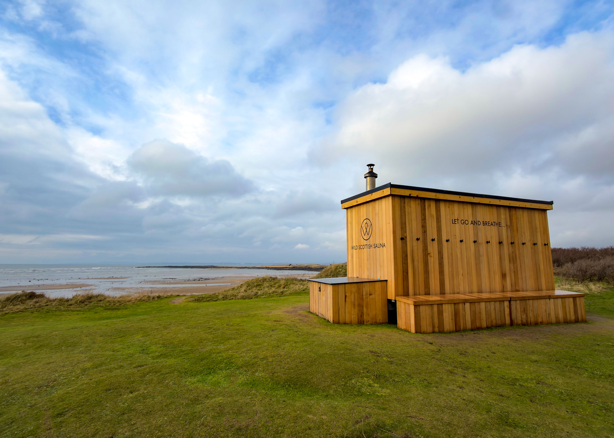 Sauna in Scotland on a beach